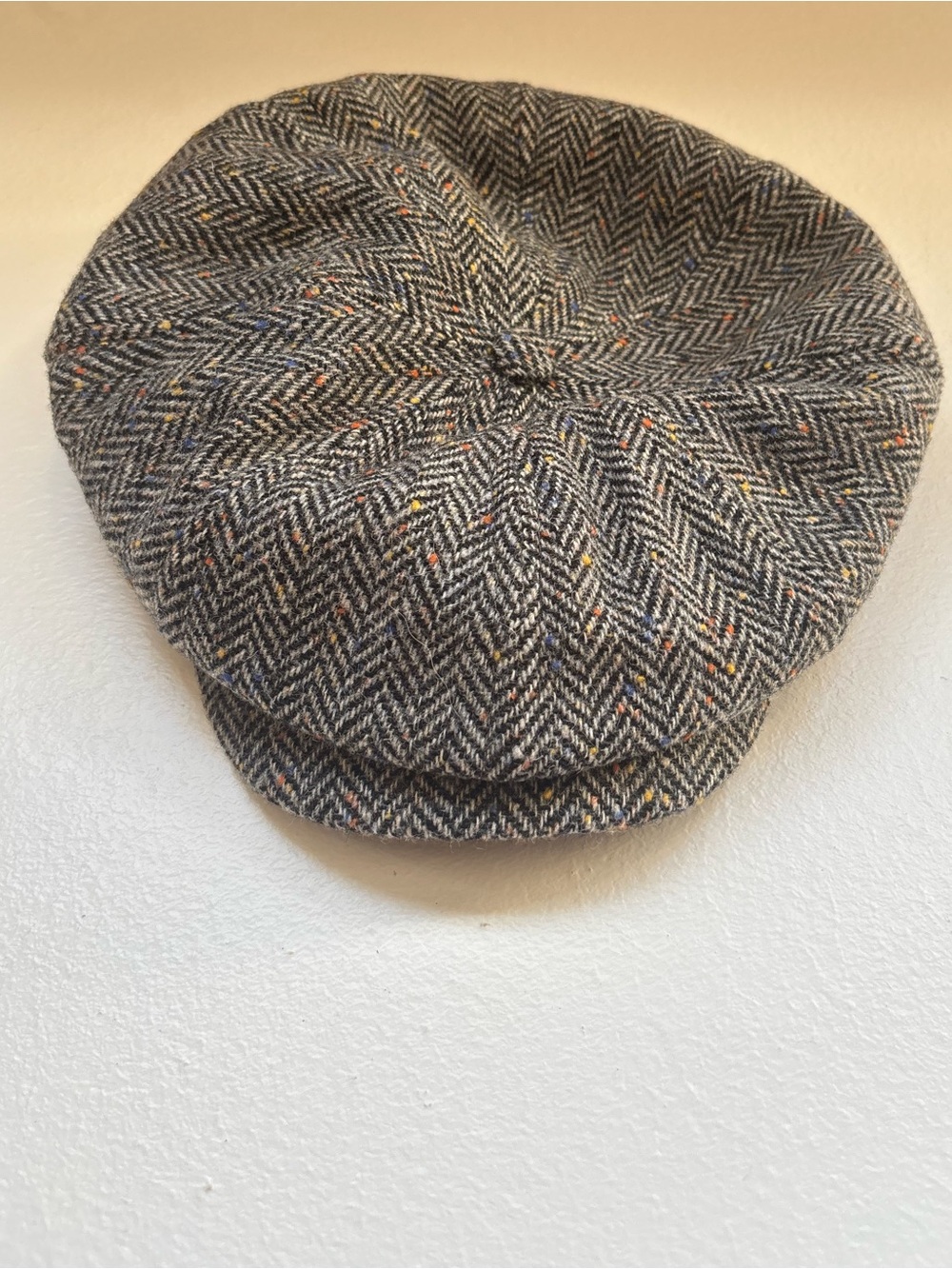 Mucros Weavers Trinity Irish Flat Cap - XL Herringbone Wool Tweed